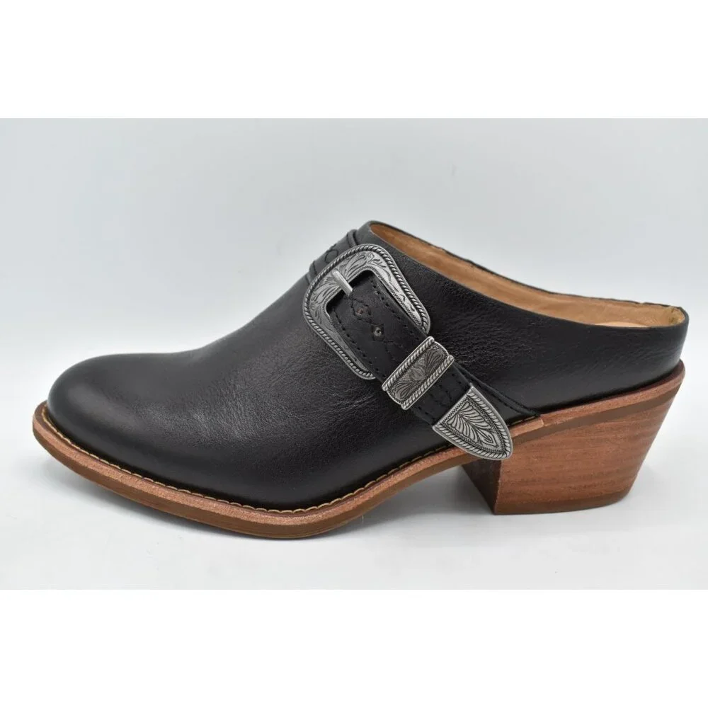 Sofft Women Size 8 Adara Black Leather Buckle Shooties‎ Booties Shoes Mules